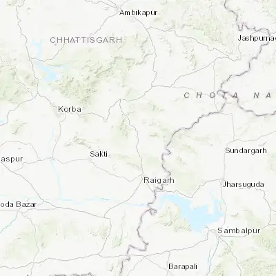 Map showing location of Gharghoda (22.174270, 83.351700)
