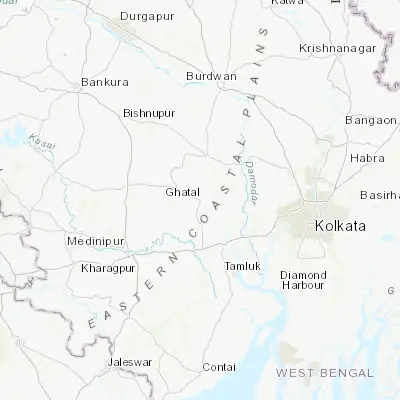 Map showing location of Ghātāl (22.662440, 87.733990)