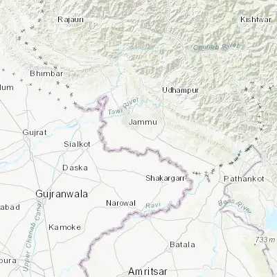 Map showing location of Gho Brāhmanān de (32.555900, 74.953900)