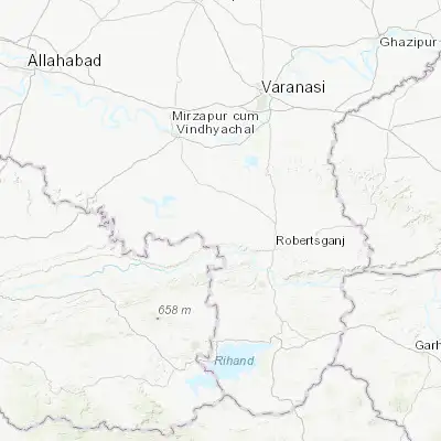 Map showing location of Ghorāwal (24.754590, 82.779650)