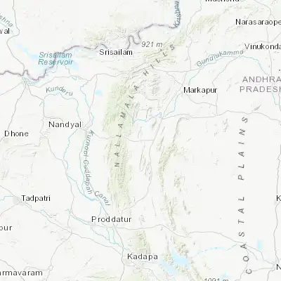 Map showing location of Giddalūr (15.374390, 78.926090)