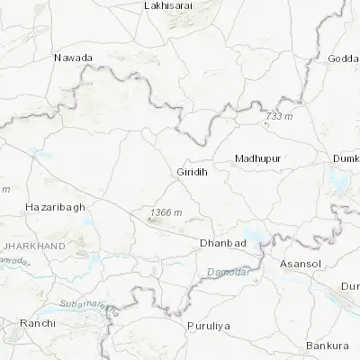 Map showing location of Gīrīdīh (24.186220, 86.308750)