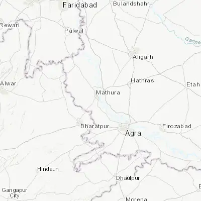 Map showing location of Gokul (27.439260, 77.720190)