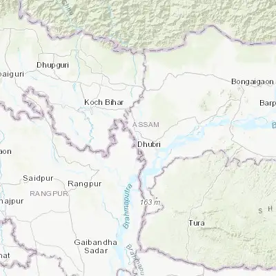 Map showing location of Golakganj (26.102160, 89.822750)