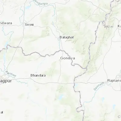 Map showing location of Gondiā (21.460260, 80.192050)