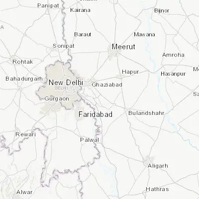 Map showing location of Greater Noida (28.496150, 77.536010)