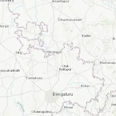 Map showing location of Gudibanda (13.670990, 77.704140)