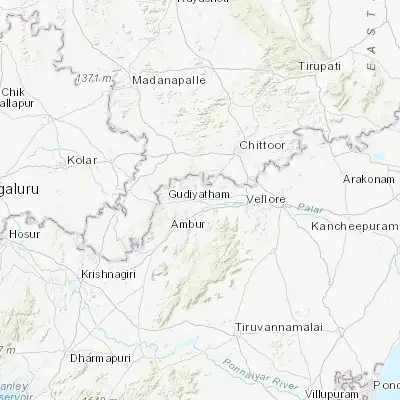 Map showing location of Gudiyatham (12.946010, 78.873770)