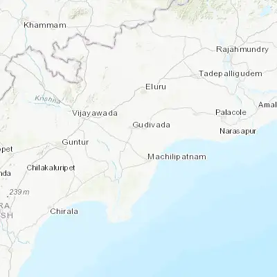 Map showing location of Gudlavalleru (16.350000, 81.050000)