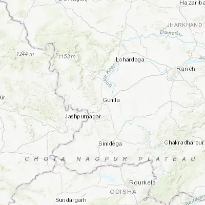 Map showing location of Gumlā (23.042680, 84.544290)