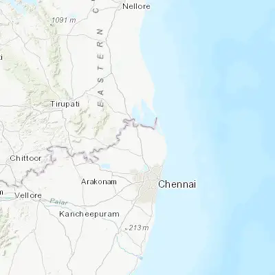 Map showing location of Gummidipundi (13.407650, 80.108790)