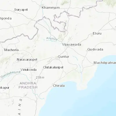 Map showing location of Guntur (16.299740, 80.457290)