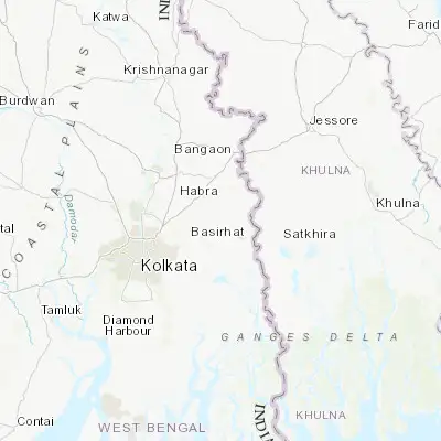 Map showing location of Gurdaha (22.734720, 88.759440)