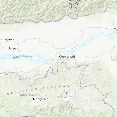 Map showing location of Guwahati (26.184400, 91.745800)