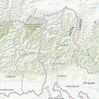 Map showing location of Gyalshing (27.289520, 88.257640)