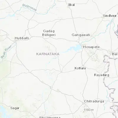 Map showing location of Hadagalli (15.020480, 75.931850)
