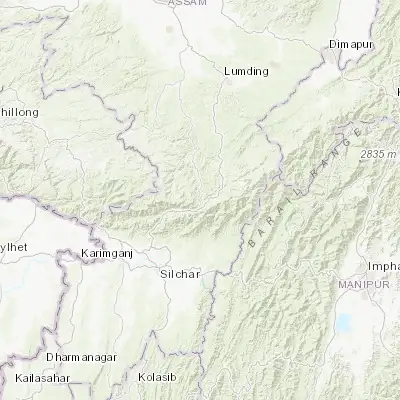 Map showing location of Hāflong (25.164780, 93.017440)