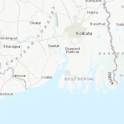 Map showing location of Haldia (22.060460, 88.109750)