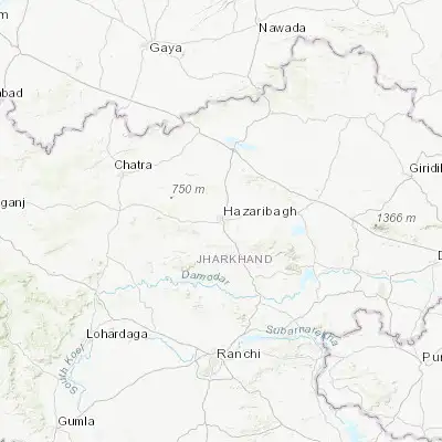Map showing location of Hazāribāgh (23.992410, 85.361620)