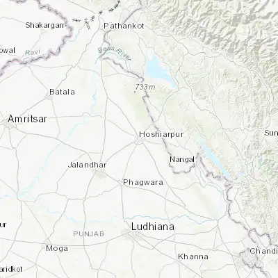 Map showing location of Hoshiārpur (31.537230, 75.912690)