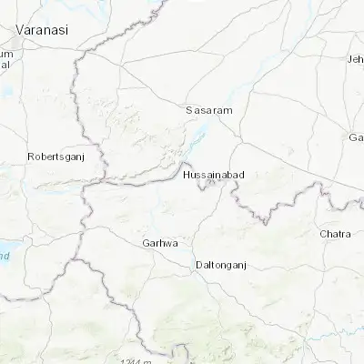 Map showing location of Husainābād (24.528490, 84.000000)