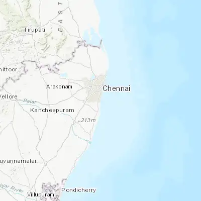 Map showing location of Injambakkam (12.916200, 80.248800)