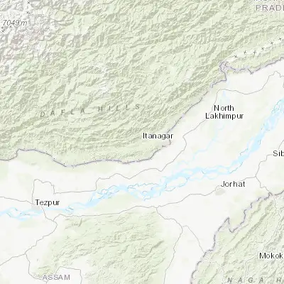 Map showing location of Itānagar (27.086940, 93.609870)