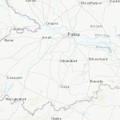 Map showing location of Jahānābād (25.213680, 84.987100)
