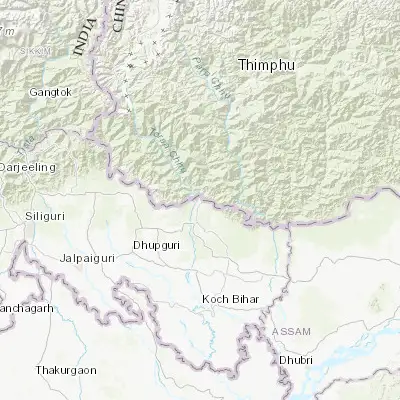 Map showing location of Jaigaon (26.847660, 89.375580)