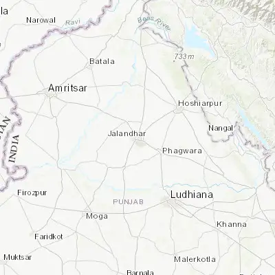 Map showing location of Jalandhar (31.325560, 75.579170)