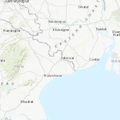 Map showing location of Jaleshwar (21.801760, 87.222500)