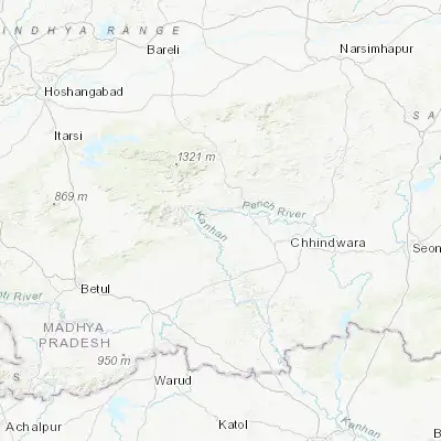 Map showing location of Jāmai (22.196440, 78.591910)