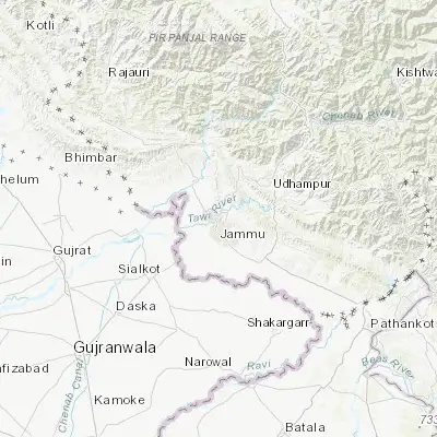Map showing location of Jammu (32.735690, 74.869110)