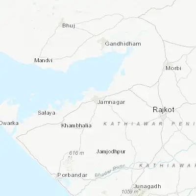 Map showing location of Jamnagar (22.472920, 70.066730)