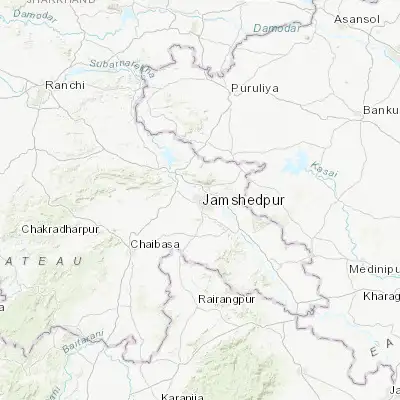 Map showing location of Jamshedpur (22.802780, 86.185450)
