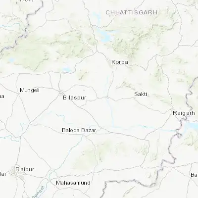 Map showing location of Jānjgīr (22.009220, 82.577800)
