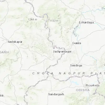 Map showing location of Jashpurnagar (22.887830, 84.138640)