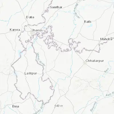 Map showing location of Jatāra (25.009640, 79.048690)