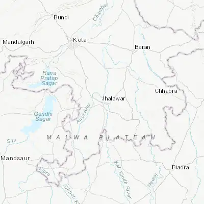 Map showing location of Jhālāwār (24.596330, 76.164990)