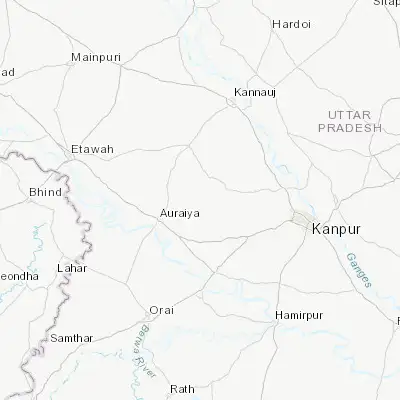 Map showing location of Jhīnjhak (26.560930, 79.734230)