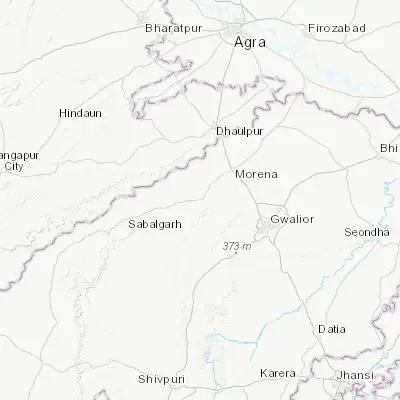 Map showing location of Jora (26.342090, 77.809200)