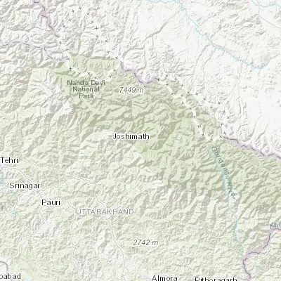 Map showing location of Joshīmath (30.555430, 79.564360)