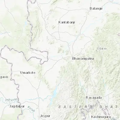Map showing location of Jūnāgarh (19.859930, 82.933850)
