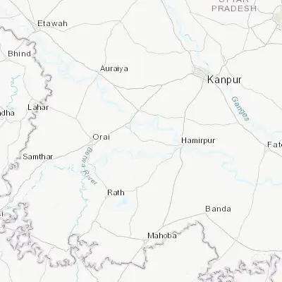 Map showing location of Kadaura (25.985370, 79.838420)