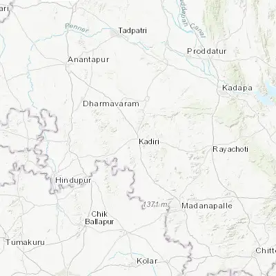 Map showing location of Kadiri (14.111680, 78.159820)