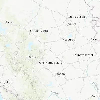 Map showing location of Kadūr (13.552850, 76.011640)