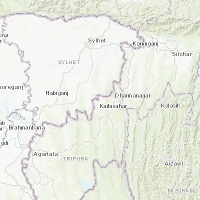 Map showing location of Kailāshahar (24.331990, 92.003910)