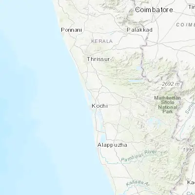 Map showing location of Kalamassery (10.061400, 76.326310)