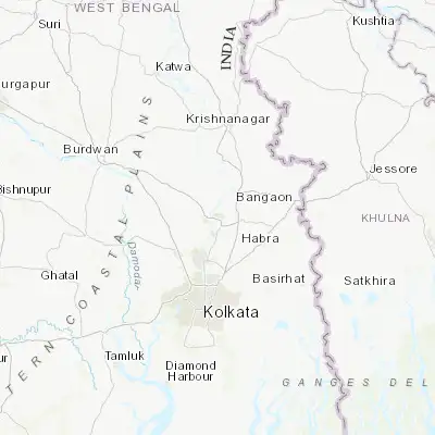 Map showing location of Kalyani (22.975700, 88.433700)