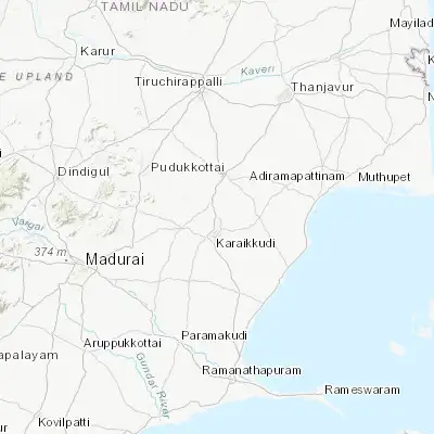 Map showing location of Kanadukattan (10.172090, 78.779350)